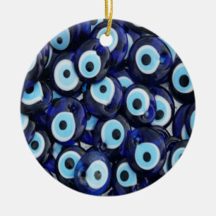 Nazar-Amulett-böser Blick entsteint blaues Muster Keramikornament