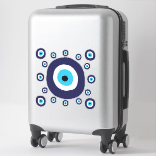 Nazar Evil Eye Circles Muster Mittelmeer Blau Aufkleber
