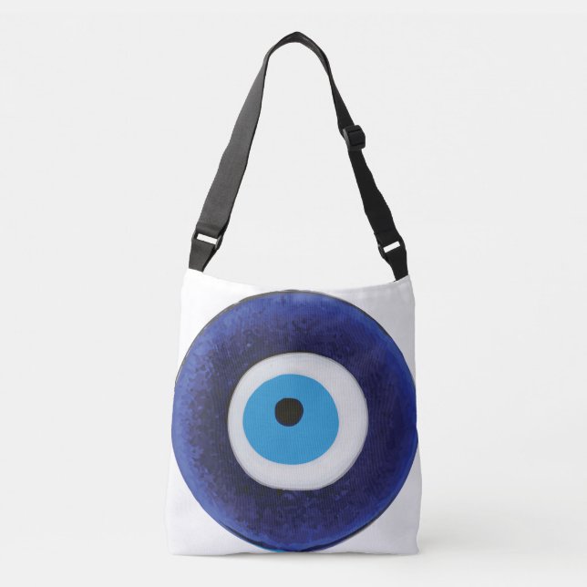 Nazar Evil Eye Protection Symbol Tragetaschen Mit Langen Trägern (Vorderseite)