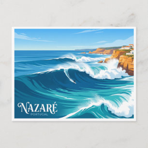 Nazaré Big-Wave-Surfen Portugal Postkarte