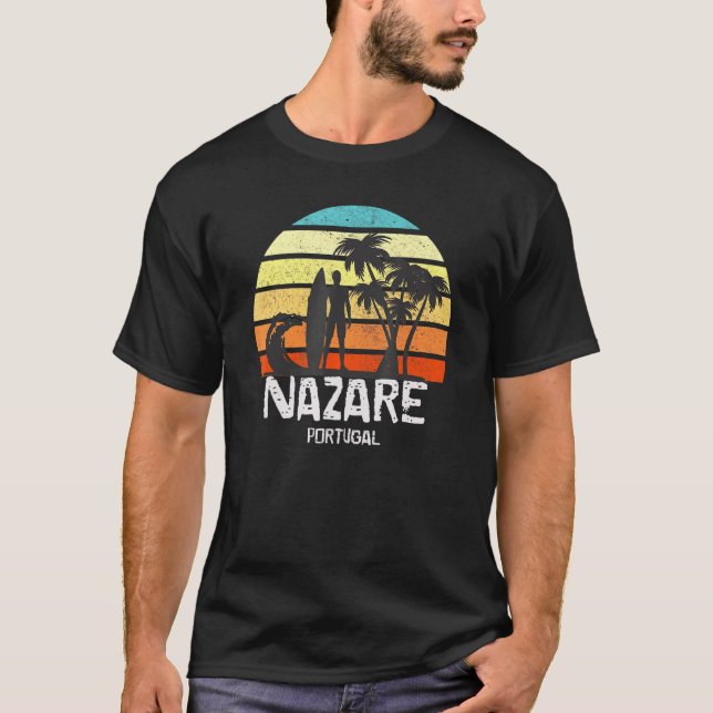Nazare Portugal Surfing Big Wave T-Shirt (Vorderseite)