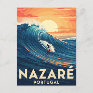 Nazare Portugal Surfing Postkarte