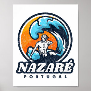 Nazare Portugal Surfwettbewerb Vintage Surf S Poster