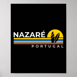 Nazare Portugal Vintage Retro Andenken Poster