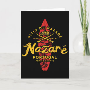 Nazaré Portugal Vintage Surfen _1 Karte