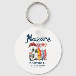 Nazare Portugal Vintage Surfen _4 Schlüsselanhänger