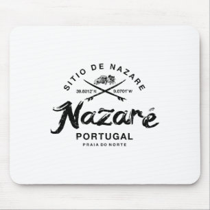 Nazaré Portugal Vintage Surfen Mousepad