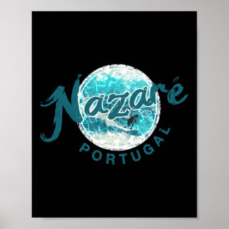 Nazare Portugal Vintage Surfing _3 Poster
