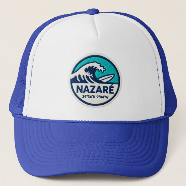 Nazaré Surf Trucker Hat – Portugal Coastal Wave Lo Truckerkappe (Vorderseite)