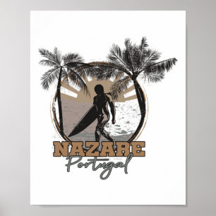 Nazare Surfer I Portugal Retro I Surfen I Nazare Poster
