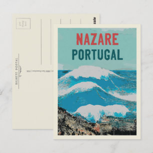 Nazare's Größte Waves in der Welt Illustration Postkarte