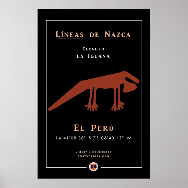 Nazca Geoglyphs-Iguana Poster (Vorne)