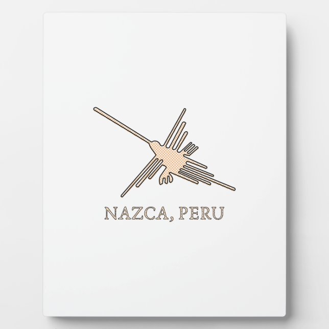 Nazca Hummingbird Geoglyph Newsprint Fotoplatte (Vorderseite)