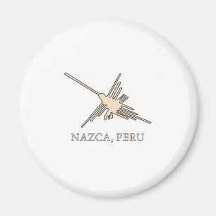 Nazca Hummingbird Geoglyph Newsprint Magnet