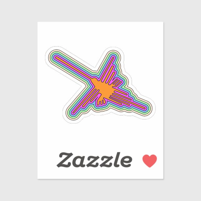 Nazca Hummingbird Peru Zeichnend Aufkleber (Blatt)