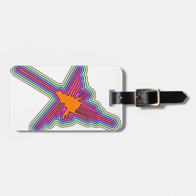 Nazca Hummingbird Peru Zeichnend Gepäckanhänger (Vorderseite horizontal)