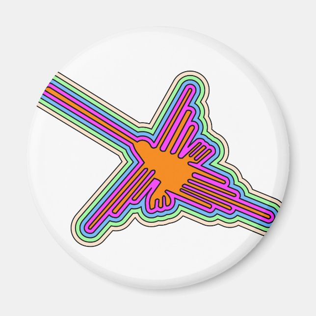 Nazca Hummingbird Peru Zeichnend Magnet (Vorne)