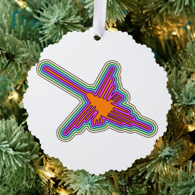 Nazca Hummingbird Peru Zeichnend Ornament Karte (Insitu (Baum))