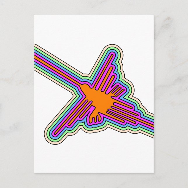 Nazca Hummingbird Peru Zeichnend Postkarte (Vorderseite)