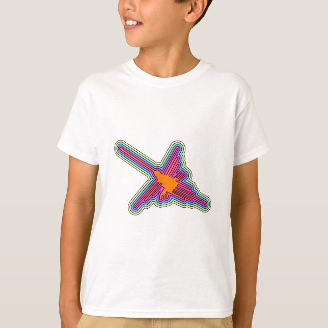 Nazca Hummingbird Peru Zeichnend T-Shirt (Vorderseite)