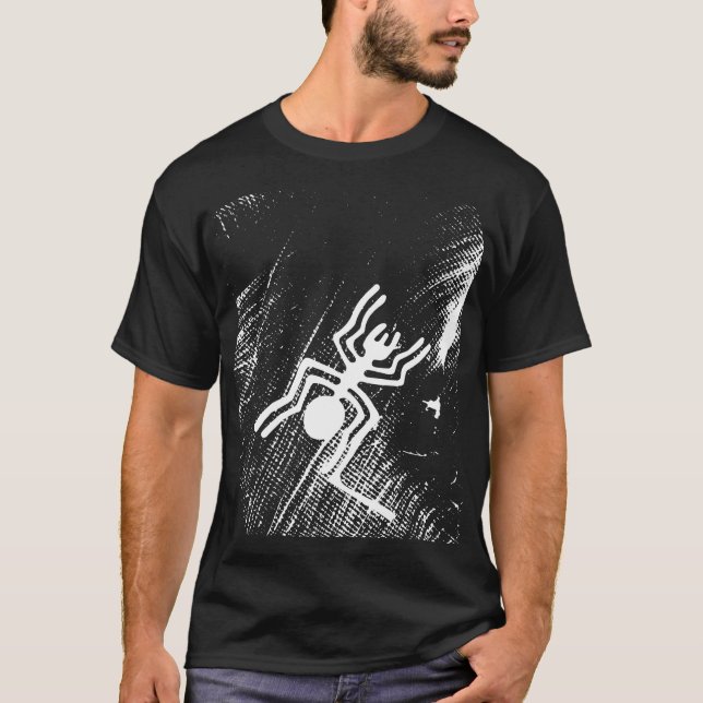 Nazca Lines Geoglyphs - Alte weiße Spinne T-Shirt (Vorderseite)