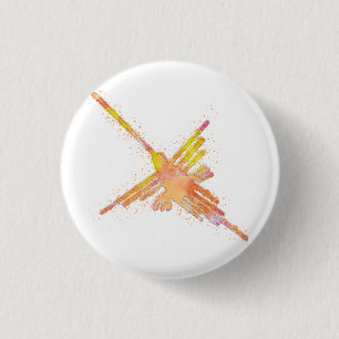 Nazca Lines Hummingbird Aquarell drucken Button