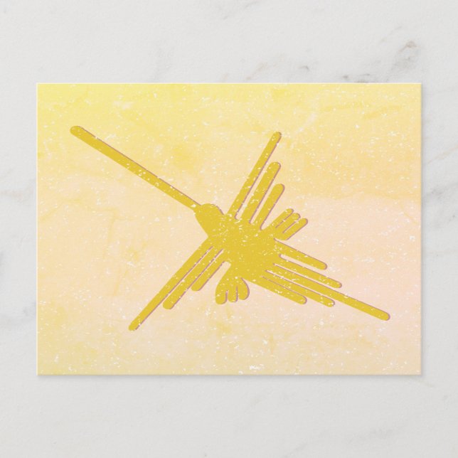 Nazca Lines Hummingbird Drawing, Peru Postkarte (Vorderseite)