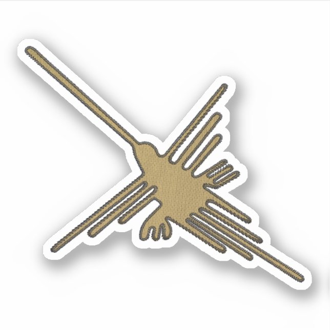 Nazca Lines Hummingbird Imitate Stickerei drucken Aufkleber (Vorderseite)