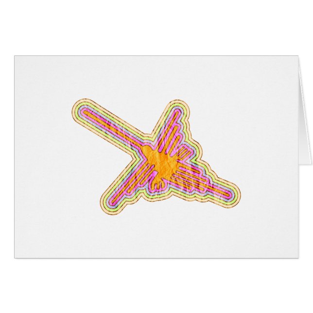 Nazca Lines Hummingbird mit zerknittertem Papieref (Vorderseite (Horizontal))