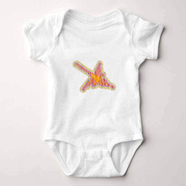 Nazca Lines Hummingbird mit zerknittertem Papieref Baby Strampler (Vorderseite)