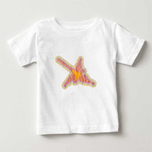 Nazca Lines Hummingbird mit zerknittertem Papieref Baby T-shirt (Vorderseite)