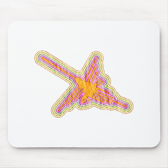 Nazca Lines Hummingbird mit zerknittertem Papieref Mousepad (Vorne)