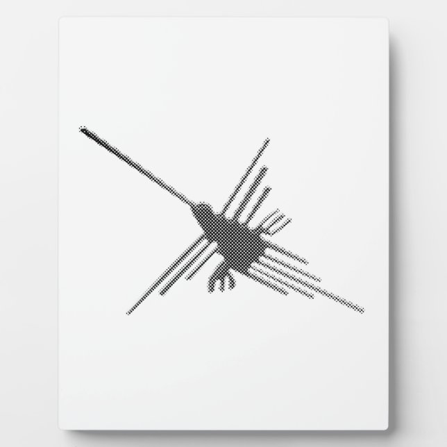 Nazca Lines Hummingbird Newsprint Fotoplatte (Vorderseite)