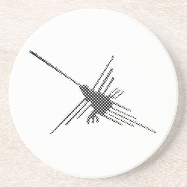 Nazca Lines Hummingbird Newsprint Sandstein Untersetzer (Vorne)