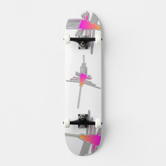 Nazca Lines Hummingbird Skateboard (Vorderseite)