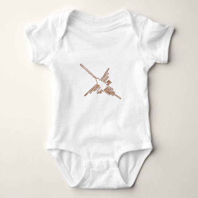 Nazca Lines Hummingbird Sketch Baby Strampler (Vorderseite)