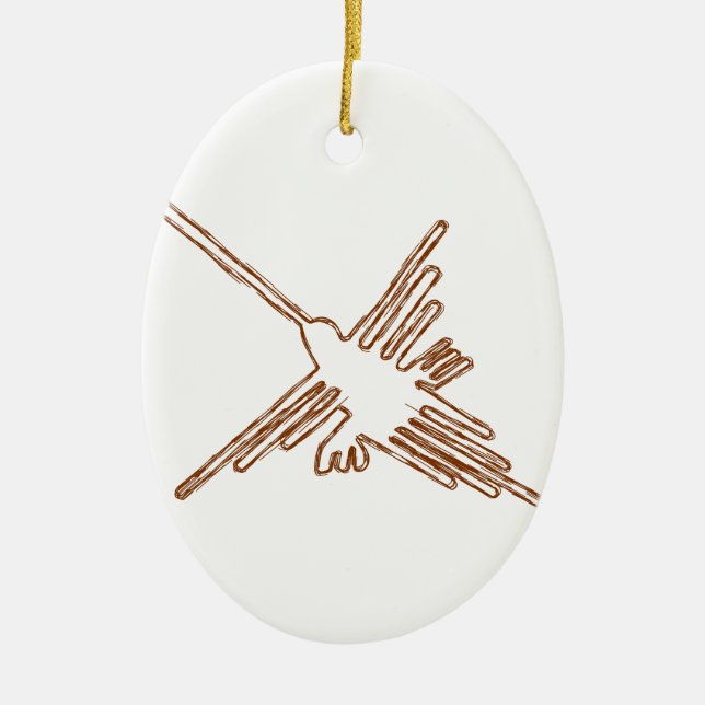 Nazca Lines Hummingbird Sketch Keramikornament (Vorne)