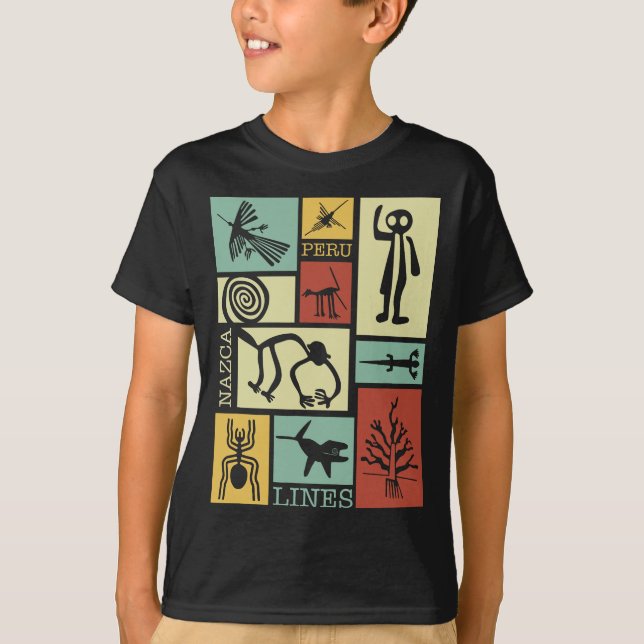 Nazca Lines - Peru Geoglyph Affenastronaut Spide T-Shirt (Vorderseite)