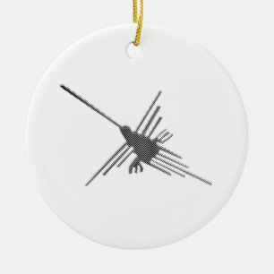 Nazca-Linien Kolibri Newsprint Keramikornament