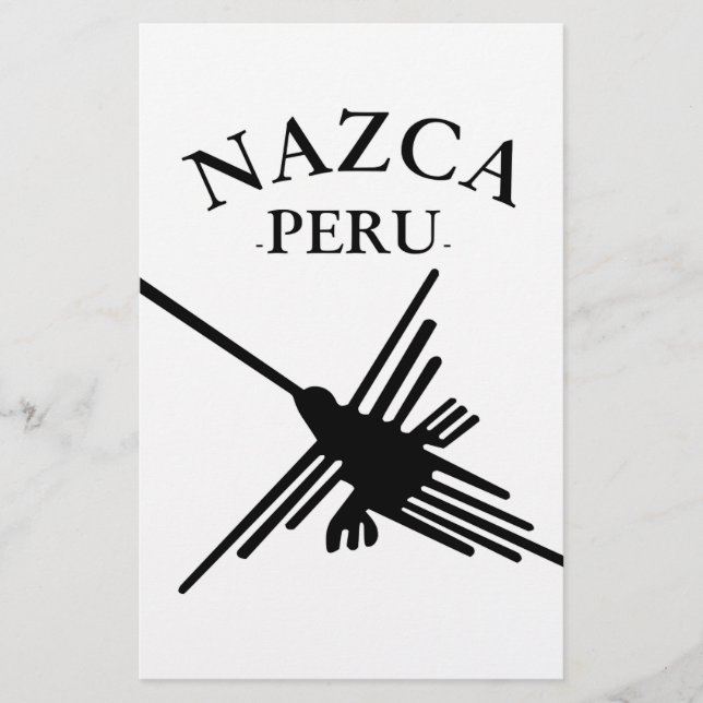 Nazca Peru Hummingbird mit geschwungenem Text Briefpapier (Vorderseite)