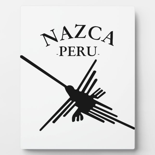 Nazca Peru Hummingbird mit geschwungenem Text Fotoplatte (Vorderseite)