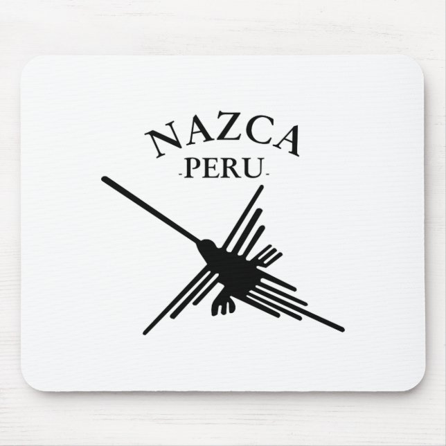 Nazca Peru Hummingbird mit geschwungenem Text Mousepad (Vorne)