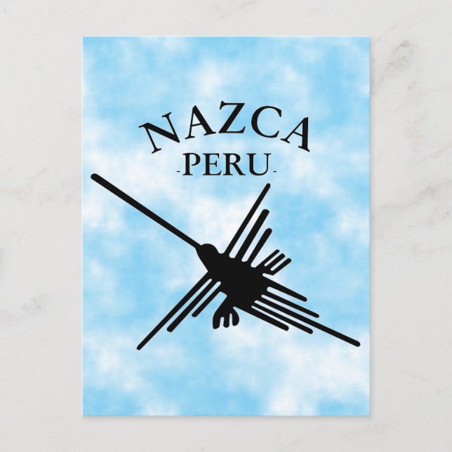 Nazca Peru Hummingbird mit geschwungenem Text Postkarte (Vorderseite)