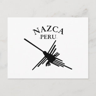 Nazca Peru Hummingbird mit geschwungenem Text Postkarte