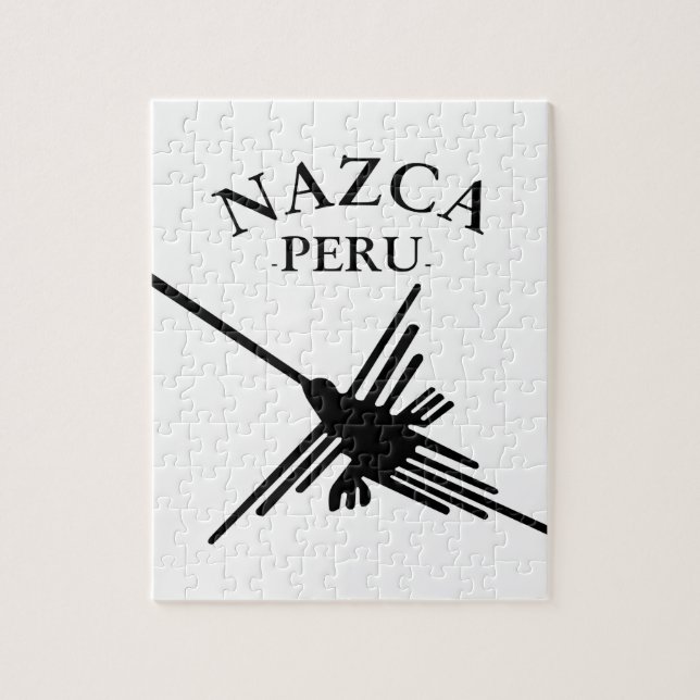 Nazca Peru Hummingbird mit geschwungenem Text Puzzle (Vertikal)