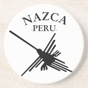 Nazca Peru Hummingbird mit geschwungenem Text Sandstein Untersetzer