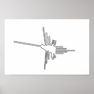 Nazca Peru Vogel altertümliche Geoglyph Symbol Mys Poster