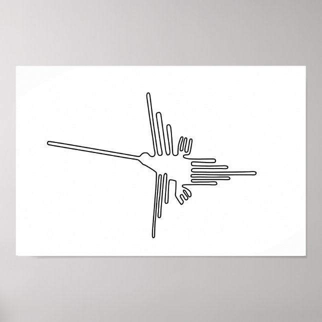 Nazca Peru Vogel altertümliche Geoglyph Symbol Mys Poster (Vorne)