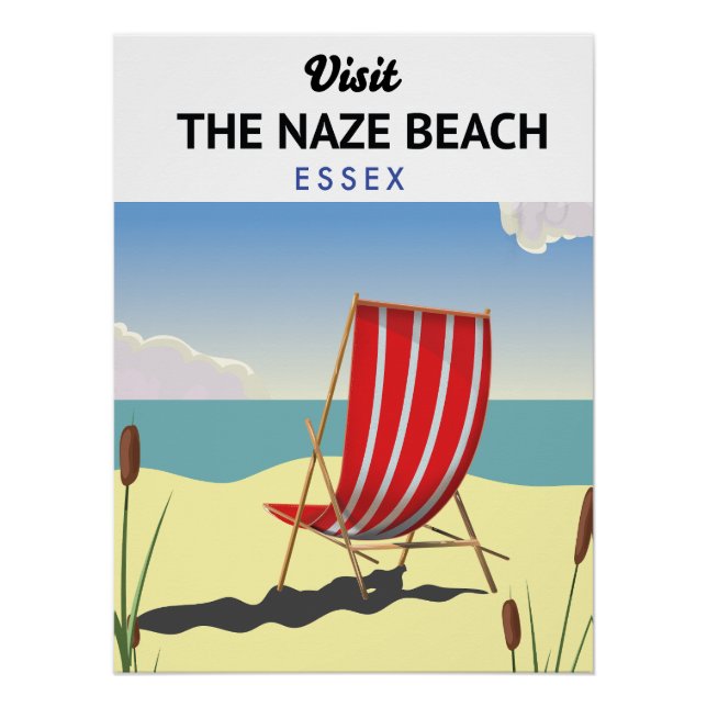 Naze Beach Essex Reiseplakat Poster (Vorderseite)