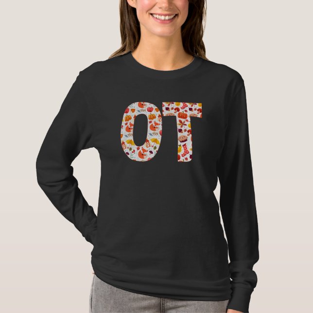 Nb6e OT Berufliche Therapie Herbstfall Thanksgiv T-Shirt (Vorderseite)